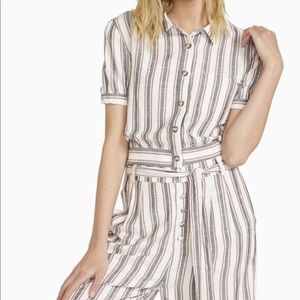 Volcom cropped button tee